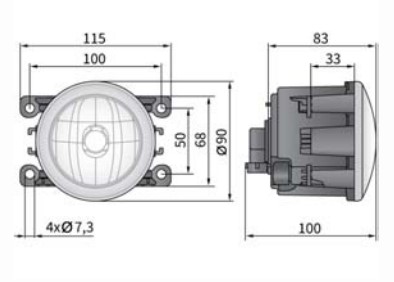 Противотуманная фара WESEM HO5.46108 с светодиодной лампой H11 12V 