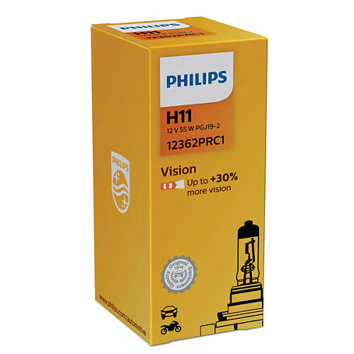 Автолампа PHILIPS 12362PRC1 H11 12V-55W (PGJ19-2) ( +30% света) Vision