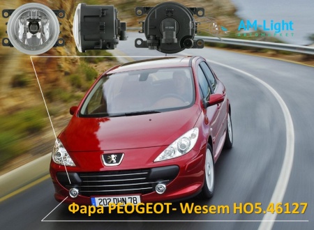 Противотуманная фара Пежо Peugeot 107, 207, 307, 407, 607 - Wesem HO5.46127, 1 шт.